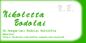 nikoletta bodolai business card